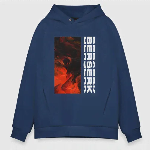 Мужское худи Oversize хлопок Броня Берсерка арт