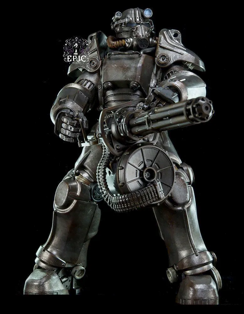 T-45 с миниганом, 32мм - Fallout, Фоллаут, силовая броня, power armor, под покраску