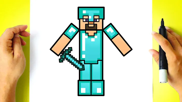 How to DRAW STEVE with DIAMOND ARMOR MINECRAFT