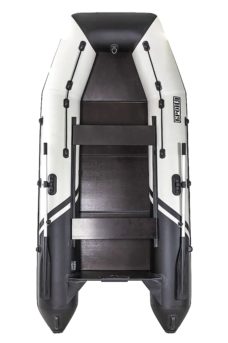 Лодка ПВХ БРОНЯ 320 С Белый - чёрный-0
