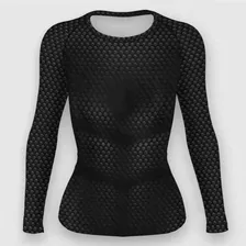 Женский рашгард 3D Черная броня black armour