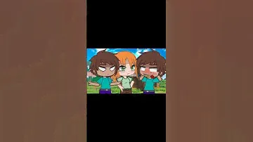 Стив и Херобрин нажрались иглобрюхов #gacha #враги  #meme #minecraft #steve #майнкрафт #herobrine