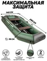 Aqua-Storm Надувная лодка пвх Броня-280М с усилением зелёный/чёрный надувные лодки