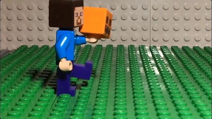 Stop motion LEGO Minecraft битва за броню!!